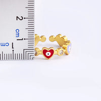 Anillo Ojo Turco Corazón Circonita