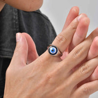Anillo Sello Ojo Turco para Hombre