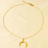Nuevo collar dorado de acero inoxidable, luna creciente, mal de ojo, corazón, cruz, libélula, sol, luna, colgantes, collar, dijes de joyería para mujer