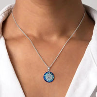 Collares de joyería de alta gama para mujer, amuleto de transferencia de mal de ojo de aceite de gota azul hielo, 2023