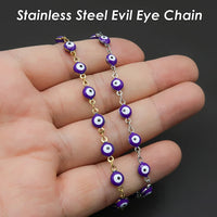 Collar de mal de ojo para mujer, collar de acero inoxidable, cadena de protección contra el mal de ojo, Gargantilla contra el mal de ojo, joyería de regalo
