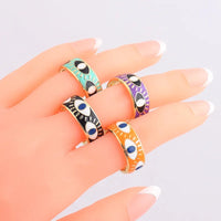 Anillo Ojo Turco Negro Bohemio