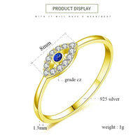 Anillo Ojo Turco Plata 925 Azul y Rosa