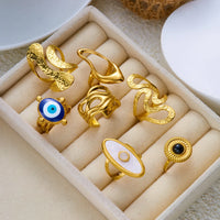 Anillo Ojo Turco y Concha Blanca