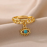 Anillo Ojo Turco Serpiente Dorada