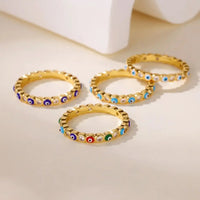 Anillo Ojo Turco Circonita Resistente al Agua