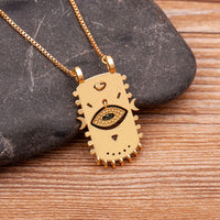 AIBEF, nueva tendencia, cuadrado con incrustaciones, colgante geométrico de mal de ojo de la suerte, collar de circón, joyería Punk Rock para mujer, regalo personalizado