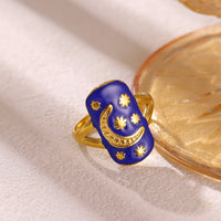 Anillo Ojo Turco Estrella y Luna Retro