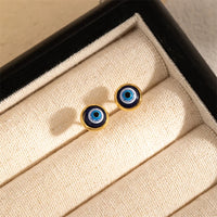 Conjunto de Collar y Pendientes de Acero Inoxidable con Ojo de Diablo, Estilo Bohemio para Mujer, Cadena para Clavícula con Ojo, Joyería de Moda, Regalo