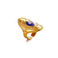 Anillo Sello Ojo Turco Estrella y Perla