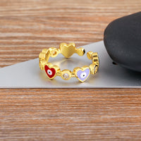 Anillo Ojo Turco Corazón Circonita