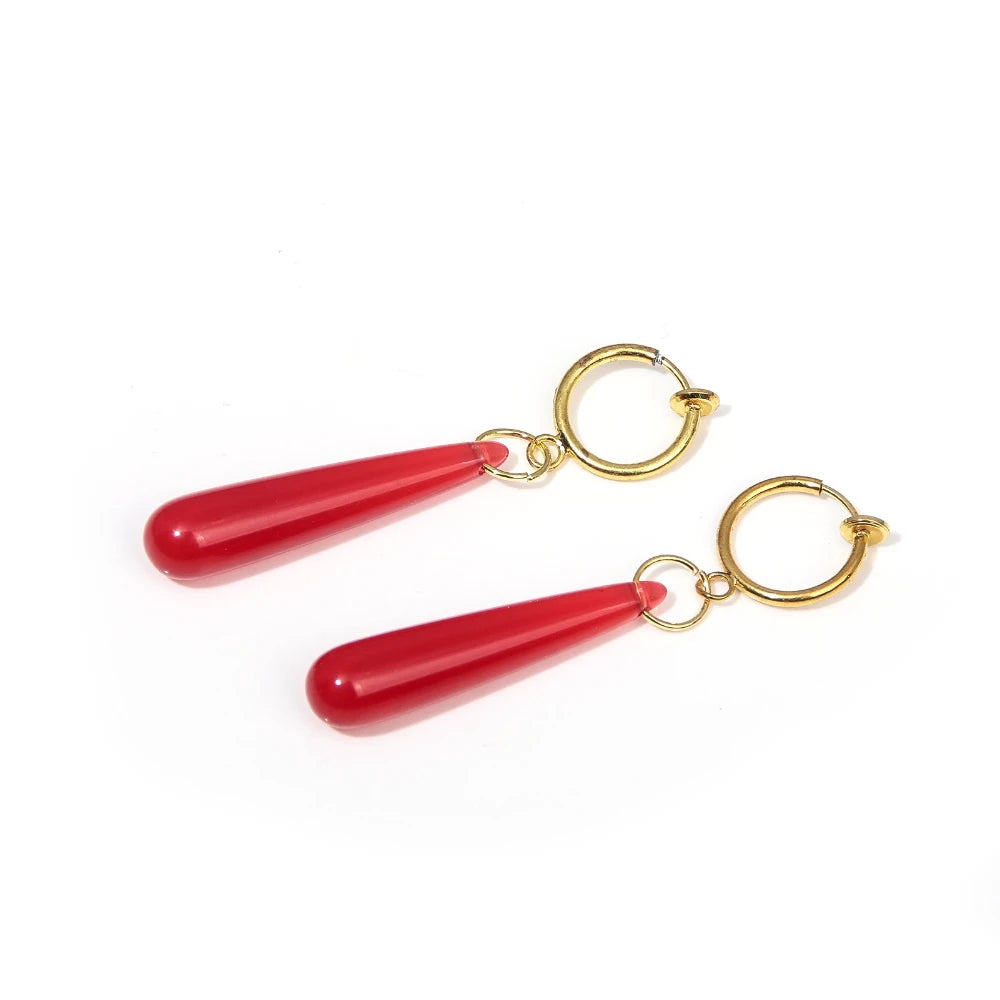 Anime Frieren: Beyond Journey's End pendientes rojos Frieren en el funerario pendientes colgantes Frieren elfo regalos de disfraz