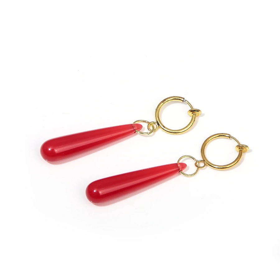 Anime Frieren: Beyond Journey's End pendientes rojos Frieren en el funerario pendientes colgantes Frieren elfo regalos de disfraz