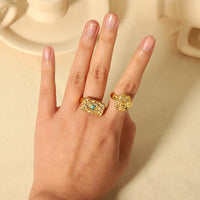 Anillo Ojo Turco Turquesa Martillado