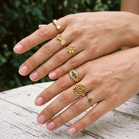 Anillo Ojo Turco Flor y Margarita