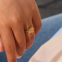 Anillo Ojo Turco Hipoalergénico Dorado