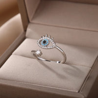 Anillo Ojo Turco Dorado Moderno