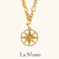 La. Muses-colgante octogonal de ojo de diablo para mujer, cadena Irregular de acero inoxidable, joyería resistente al agua, regalos