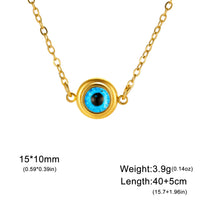 Skyrim-collar de mal de ojo azul turco para mujer, joyería de protección de buena suerte de acero inoxidable, cadena de cuello de Color dorado, regalo de cumpleaños