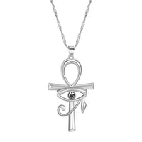 Collar religioso con colgante de llave de Cruz Ankh para mujer, Ojo de Horus, collar con declaración, regalo de joyería de la suerte