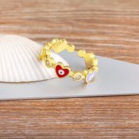 Anillo Ojo Turco Corazón Circonita