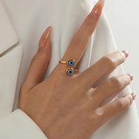 Anillo Ojo Turco Étnico Esmaltado