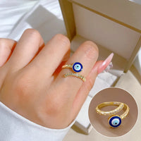 Anillo Ojo Turco Azul Circonita Ajustable