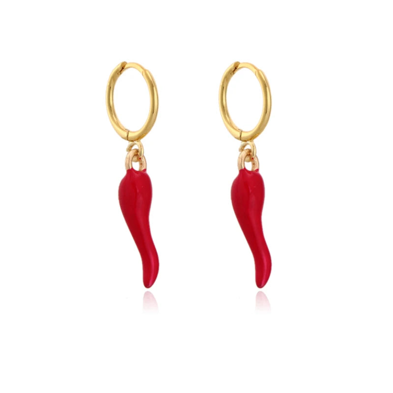 Pendientes colgantes con colgante de fruta esmaltada de papaya, colección de verano, pendientes con dije de fruta creativo con personalidad INS, regalo de joyería 2025