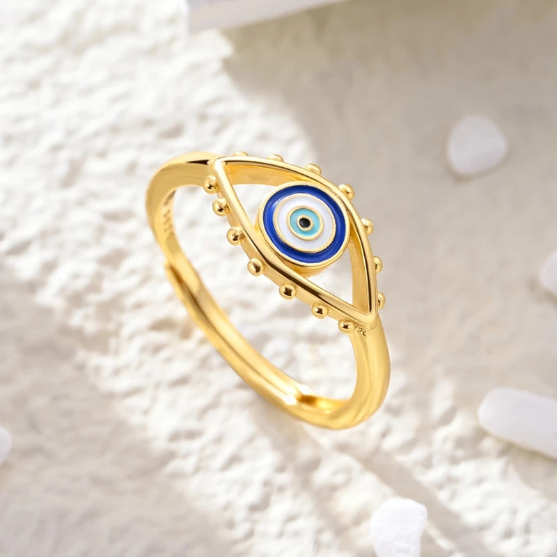 Anillo Ojo Guardián Plata 925 Dorado