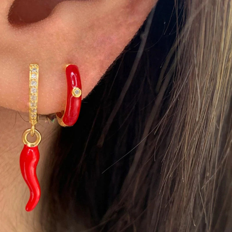 10 Uds. Colgante de aleación de pimienta 3D Multicolor, abalorio esmaltado de Chile rojo para pulsera de mujer, pendientes, llavero, joyería DIY, regalos
