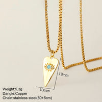Collar bonito de corazones y ojos turcos para mujer, gargantilla de mano Hamasa, cadena larga de acero inoxidable, nuevo en joyería de moda