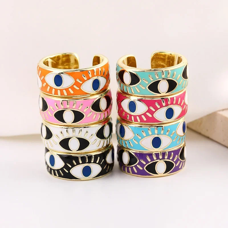 Anillo Ojo Turco Negro Bohemio