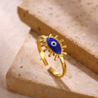 Anillo Ojo Turco y Mano de Fátima Apilable