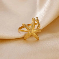 Anillo Ojo Turco Estrella de Mar y Tortuga