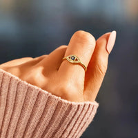 Anillo Ojo Turco Plata y Zafiro Azul