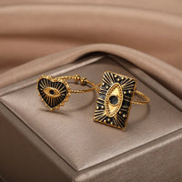 Anillo Ojo Turco Corazón Dorado