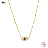 Aide-collar con colgante de diamante de ojo malvado para mujer y niña, moda coreana de Plata de Ley 925, regalos para fiesta, joyería fina