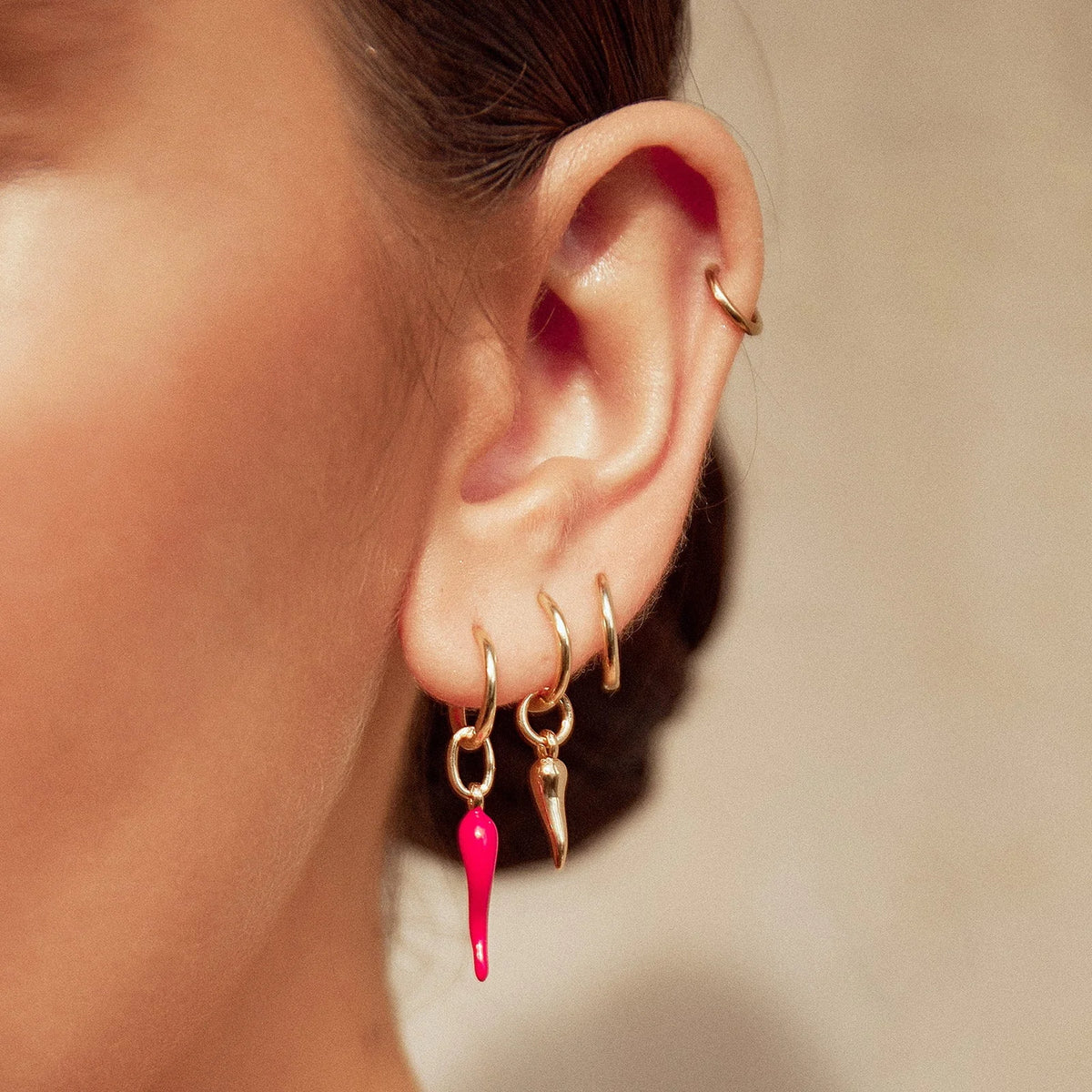 Pendientes Colgantes de Pimiento Rojo Zora Personality and Creativity, Acero Inoxidable Chapado en Oro de 18K, Accesorios para Fiestas