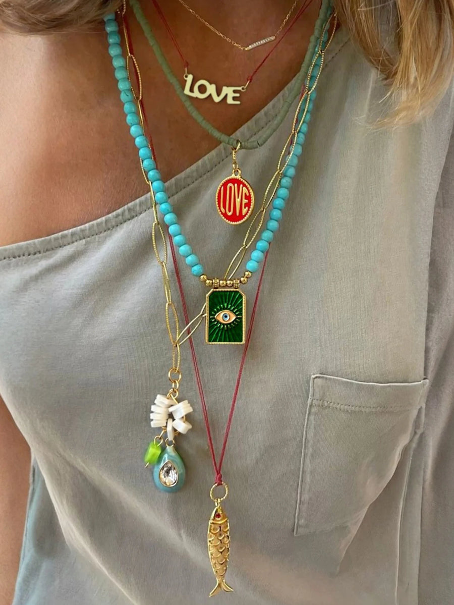 Collar de varias capas con cuentas decorativas de ojo de diablo bohemio, 6 piezas, adecuado para vacaciones, viajes y uso diario de mujeres.