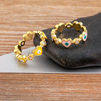 Anillo Ojo Turco Corazón Circonita