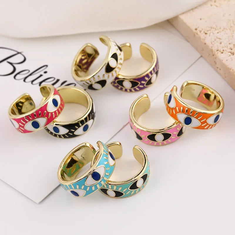 Anillo Ojo Turco Negro Bohemio
