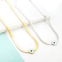 LUXUSTEEL-Cadena de serpiente con dijes de ojos malvados para mujer, collar de espiga de acero inoxidable, Gargantilla Vintage, regalos de joyería, nueva tendencia