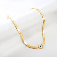 LUXUSTEEL-Cadena de serpiente con dijes de ojos malvados para mujer, collar de espiga de acero inoxidable, Gargantilla Vintage, regalos de joyería, nueva tendencia