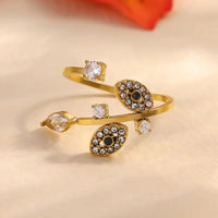 Anillo Ojo Turco Hoja Dorada