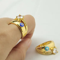 Anillo Ojo Turco Grande Dorado