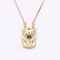 AIBEF, nueva tendencia, cuadrado con incrustaciones, colgante geométrico de mal de ojo de la suerte, collar de circón, joyería Punk Rock para mujer, regalo personalizado