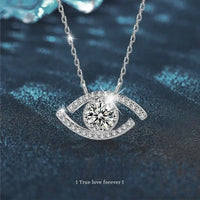 Collar con Colgante de Moissanita de 0.5 Quilates con Diseño Elegante de Ojo de Diablo en Platino PT950 para Chicas, Regalo de Cumpleaños para Mujeres, Joyería Fina