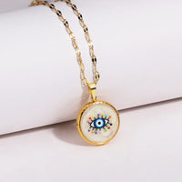 Collar con colgante de ojos malvados esmaltados coloridos Vintage, Gargantilla geométrica de moda de acero inoxidable, joyería, regalos de fiesta para mujeres y niñas