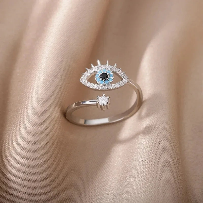 Anillo Ojo Turco Cristal Clásico