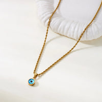 Encantador collar de cadena de serpiente con colgante de mal de ojo para mujer, delicado collar de acero inoxidable, accesorio de joyería de fiesta para niñas